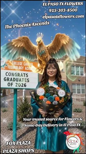 The Phoenix Ascends | CCTA Class of 2026 Graduation Bouquet #elpasotx #graduation #graduationbouquet