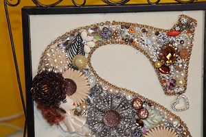 Made to Order Vintage Jewelry Initial Craft on an 8" X 10" Photo Frame- Please Read - Etsy
