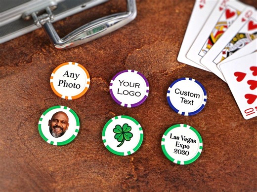 Custom Poker Chips With Logo, Personalized Casino Tokens, Wedding or Party Favors, Golf Marker - Etsy