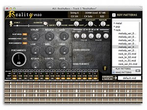 Iridium Iris Software releases Reality Bass - Electric Bass Guitar Virtual Instrument for Mac OS X 64-bit AU (Audio Unit)