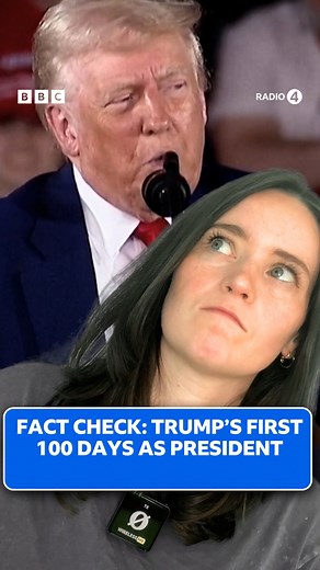 Donald Trump has been celebrating 100 days in office with a speech in Michigan. Lizzy from More or Less has been fact checking some of the claims he has made during his administration. More or Less | Listen now on BBC Sounds | BBC Radio 4