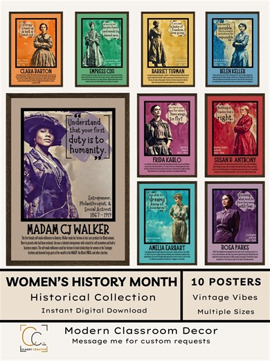 Women's History Month Poster Set 2: Famous Female Leaders Inspiring Women in History Inspirational Women Activists - Etsy