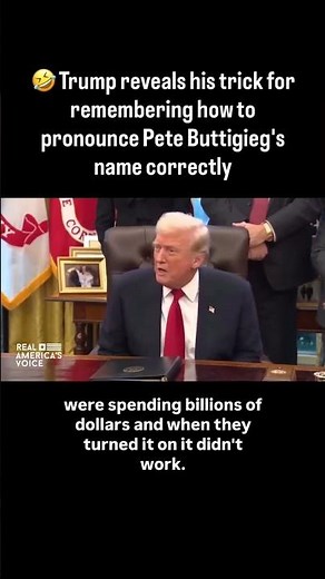 Trump reveals his trick for remembering how to pronounce Pete Buttigieg’s name correctly #shorts