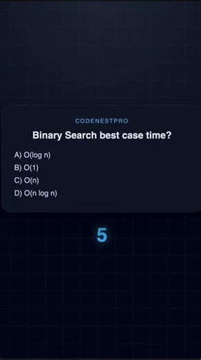 Binary Search Best Case Time Complexity? ⏱️ | DSA MCQ