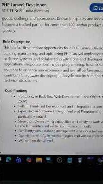 Laravel Developer jobs remote 2025 | #laraveldeveloper #wfhjobs2025