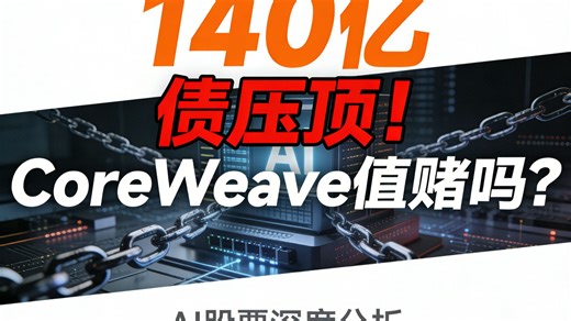 CRWV AI王：豪赌值不值得？#CoreWeave #CRWV#AI算力#AI基础设施 #Neocloud#美股分析#AI股票#高风险投资#降息周期#美联储#