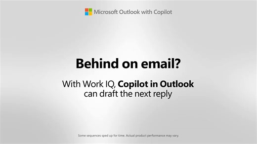 Move quickly from inbox to next steps with Copilot in Outlook. Copilot leverages grounding from Work IQ to surface top action items from the last 48 hours and draft a reply for the highest-priority follow-up. | Outlook