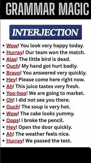 👉🏻💯 Master Interjections Use 🤯🚀 | 📚✅ Improve Your English Grammar 🗣️😈 |