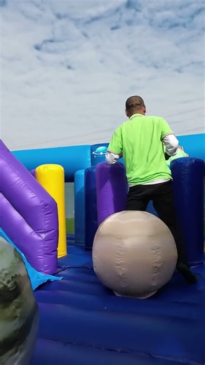 🚀 OUT OF THIS WORLD! Crew Goes Wild Testing Space Inflatable Fun City!#Space#commercialinflatable