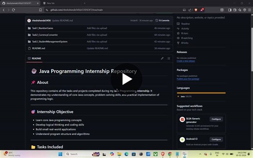 #java #programming #internship #projects #coding | Ritesh Shende