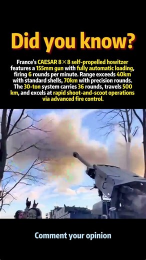 Caesar 8x8 self-propelled howitzer. Just how powerful is it?#history #shorts