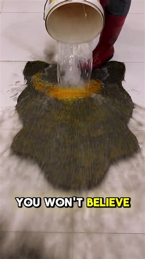 Watch this satisfying transition from black sludge to neon yellow! ✨🧼 #asmr #satisfying #rugwashing #rugcleaning #cleantok