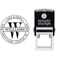 Round Monogram Self-Inking Address Stamp - Williams