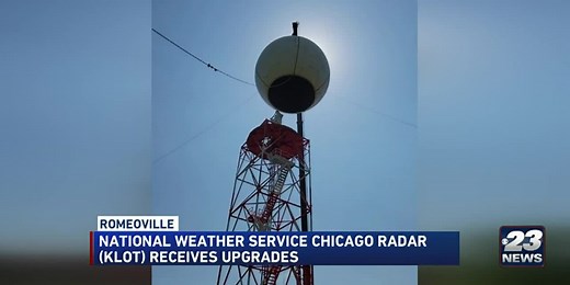NWS Chicago radar (KLOT) back online after receiving major upgrades