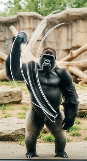 Gorilla Cleaning Chaos 😂 Watch the wildest mess unfold #gorilla #gorillatag #funny