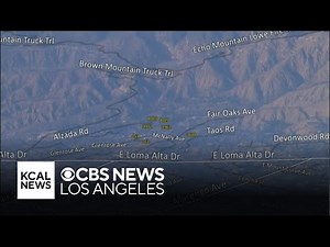 An aerial view of the Eaton Fire's destructive trail