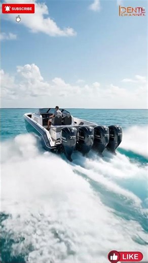 Look! a boat with 4 outboard motors #shorts #short #viral