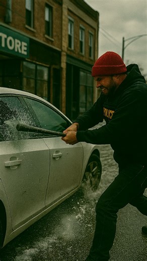 🚨 Road Rage Erupts into Chaos in Chicago 🚨 A shocking daytime scene of road rage in Chicago escalates from a heated argument into a violent, multi-stage confrontation. The video captures an individual relentlessly attacking a car, leading to a dramatic crash and a tense standoff in the middle of a busy street. 📍 This unfolds in a commercial area of Chicago, Illinois. 📍 The incident begins with a man in a red beanie using a metal club to smash the windows of a white sedan. 💥 In essence: The 