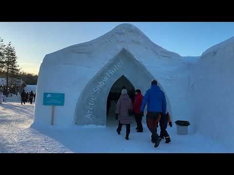 Impressive Arctic Snow Hotel with ice bar & restaurant in Rovaniemi, Lapland Finland