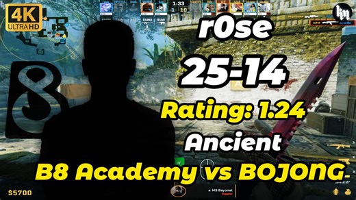 15岁r0se (25-14) B8青训 对阵 BOJONG (远古遗迹) #cs2 #r0se