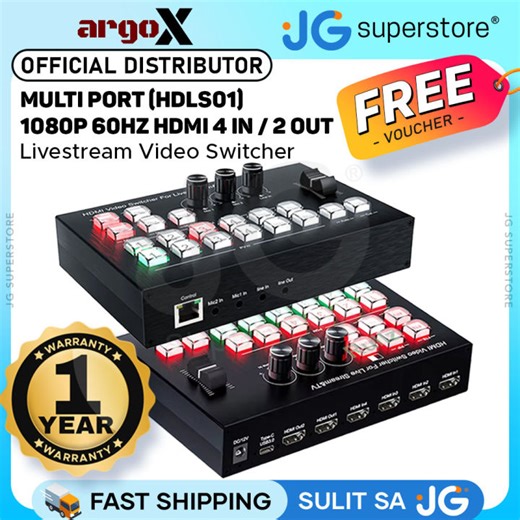 ArgoX HDLS01 Multi Port 4 Input / 2 Output HDMI Live Streaming Video Switcher 1080p 60Hz with OSD Display Signal, USB Type-C / Network Ports with YUY2 Format Support, MIC, LINE ON, HD Output for Audio Mixing, Broadcast Production | JG Superstore | Lazada PH