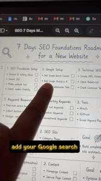 7 Days SEO Foundations Roadmap For New Website By Hridoy Chowdhury