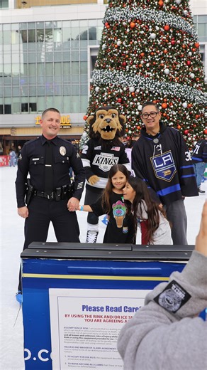 Earlier this week, LAPD Chief McDonnell, the Los Angeles Police Department, and personnel assigned to both Central and 77th divisions, worked with the local missions and community organizations to provide at-risk children with opportunities that they might not otherwise get to experience. As a result, the Los Angeles Police Department Ice Hockey Team, Olympic Figure Skater Tai Babilonia and the LA Kings teamed up to teach these children how to ice skate. In addition, the Los Angeles Police Found