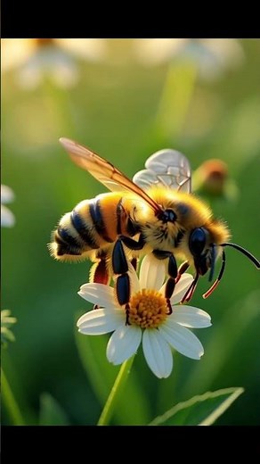 Ultra Realistic Honeybee Flying Close-Up | Slow Motion Bee Flight 8K Macro | Nature ASMR Shorts