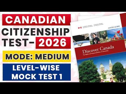 Canadian Citizenship Test 2026 | Citizenship Test Canada | Discover Canada | Mock Test 1 (Medium)