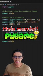 Te enseño el código básico para crear tus juegos en #pygame #python #programacion #aprendepython | Pildoras de programación