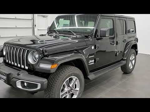 2021 JEEP WRANGLER SAHARA UNLIMITED 4 DOOR BLACK COLOR MATCH TOP WALK AROUND REVIEW OVERVIEW 76