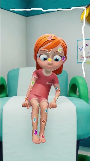 STiCKER POX CARTOON!! Adley visits Doctor Dad and Nurse Mom! new 3D animation #Shorts