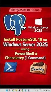 Install PostgreSQL 18 on Windows Server 2025 using PowerShell & Chocolatey (1 Command) | CLI & GUI