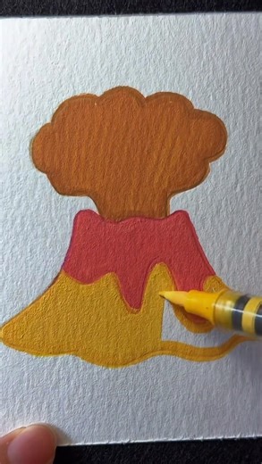 10K views · 76 reactions | A tiny volcano ready to pop ✨ Just paint, peace, and a little lava flow. Sometimes the simplest shapes spark the biggest joy. #DoodleASMR #AcrylicMarkerArt #VolcanoDoodle #CalmCreative #SatisfyingDrawing | Doodle ASMR | Facebook