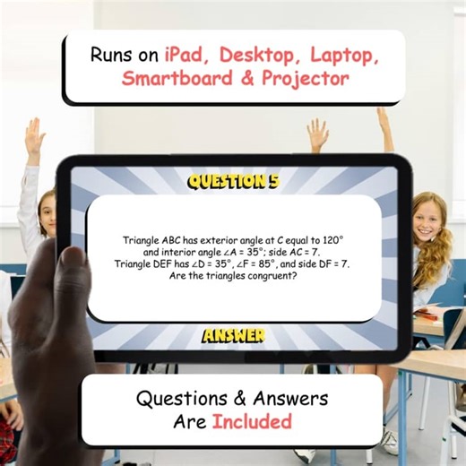 Triangle Congruence SORRY Math Game - No Prep Geometry Review Activity