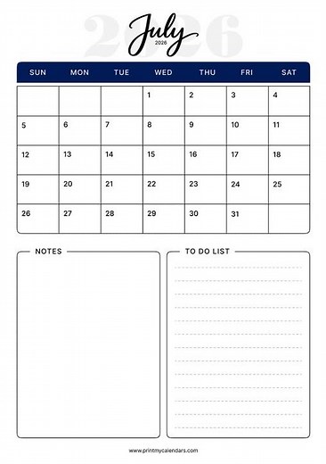 July 2026 Calendar | Printable A4 & US Letter | Portrait & Landscape | Free PDF Download | July 2026
