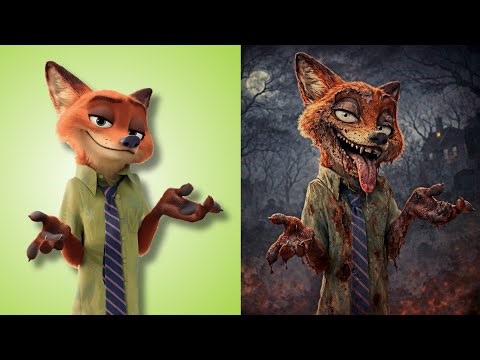 Zootopia Cartoon Scary Transfromation|Characters Zombie Version|Cartoon Characters In Scary Version