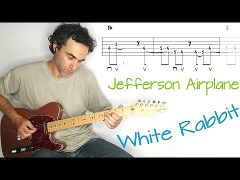 Jefferson Airplane - White Rabbit - Guitar lesson / tutorial / cover with tab