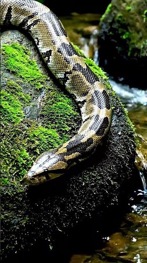Reticulated python glides like liquid silk 🐍🌿