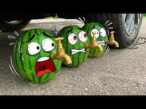 NO WAY!! Experiment Car vs Crazy Watermelon | Crushing Crunchy & Soft Things | Woa Doodland