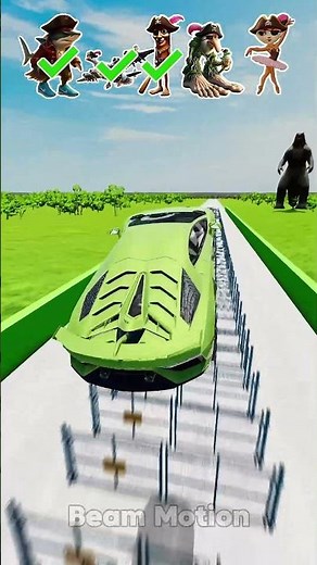 🪵Italian Brainrot Prirates BeamNG DRIVE Car Jump Challenge 🦈☕ #beamngdrive #italianbrainrot