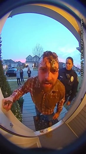 Porch Thief Tries Stealing with Police Nearby and Gets a Cow Poop Surprise #DoorbellFails