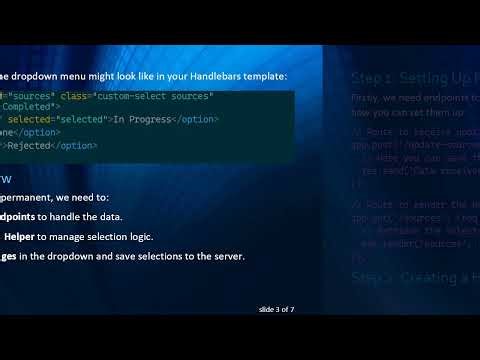 How to Make a Dropdown Menu Selection Permanent in Handlebars Even After Page Refresh
