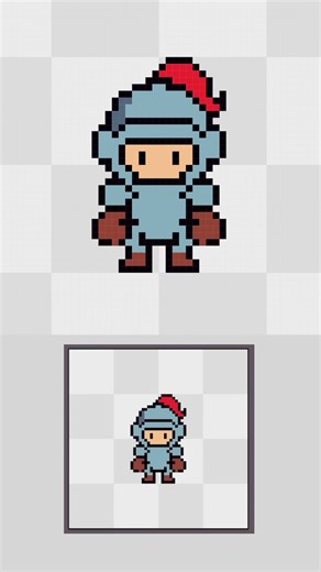 Armored knight in Aseprite