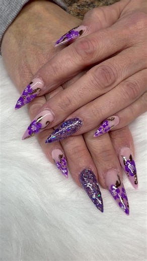 Elegant Purple Stiletto Nail Art Tutorial
