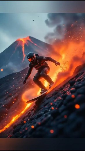 EXTREME Snowboarding Down a VOLCANO Mountain! 🌋