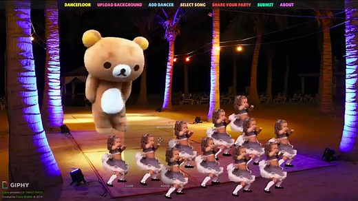 GIFアニメを組み合わせてオリジナルのダンスパーティーを作る「GIF DANCE PARTY」
