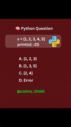 Sameer Khan on Instagram: "Slice ne bhi trap laga diya 😵‍💫 start:stop:step samjho 💬 Comment your answer ❤️ Save for revision #explore #viral #reels #pythonprogramming #datascience"