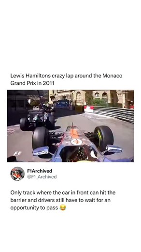 @f1archived on Instagram: "Lewis Hamilton’s 2011 Monaco Grand Prix was one of his most chaotic weekends, marked by speed, controversy, and frustration. Despite his natural pace around the narrow streets of Monte Carlo, Hamilton’s race was defined by multiple incidents and penalties. After qualifying seventh, he found himself stuck in traffic throughout much of the Grand Prix — a dangerous position at a circuit where overtaking is almost impossible. Contact with Felipe Massa at the hairpin and la