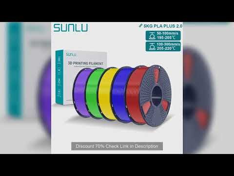 SUNLU 5KG PLA PLUS 2.0 3D Filament 1.75mm Upgrade PLA Plus Stronger Resilience Neatly Wound Multicol